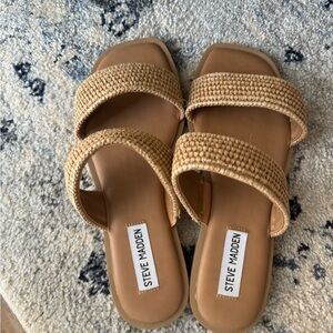 Steve Madden Tan Double Strap Sandals